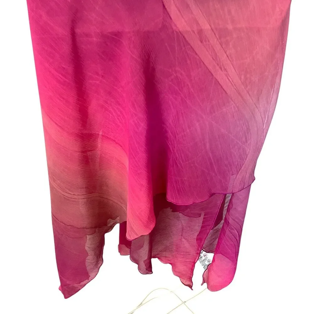 Rapz Womens Sheer Oversized Flowy Lagenlook Top Pull On Skirt Resort Pink sz XL